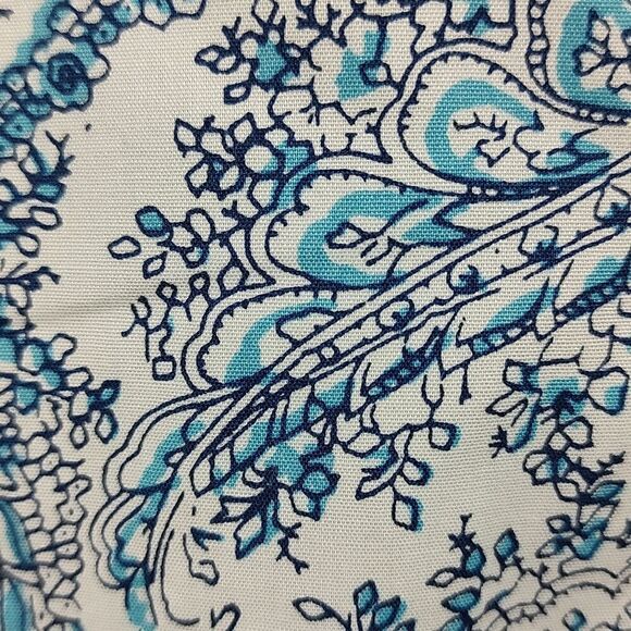 Talbot's Plus Size Non Iron Button Front Blouse Top Blue Paisley Size 18WP - Picture 9 of 10